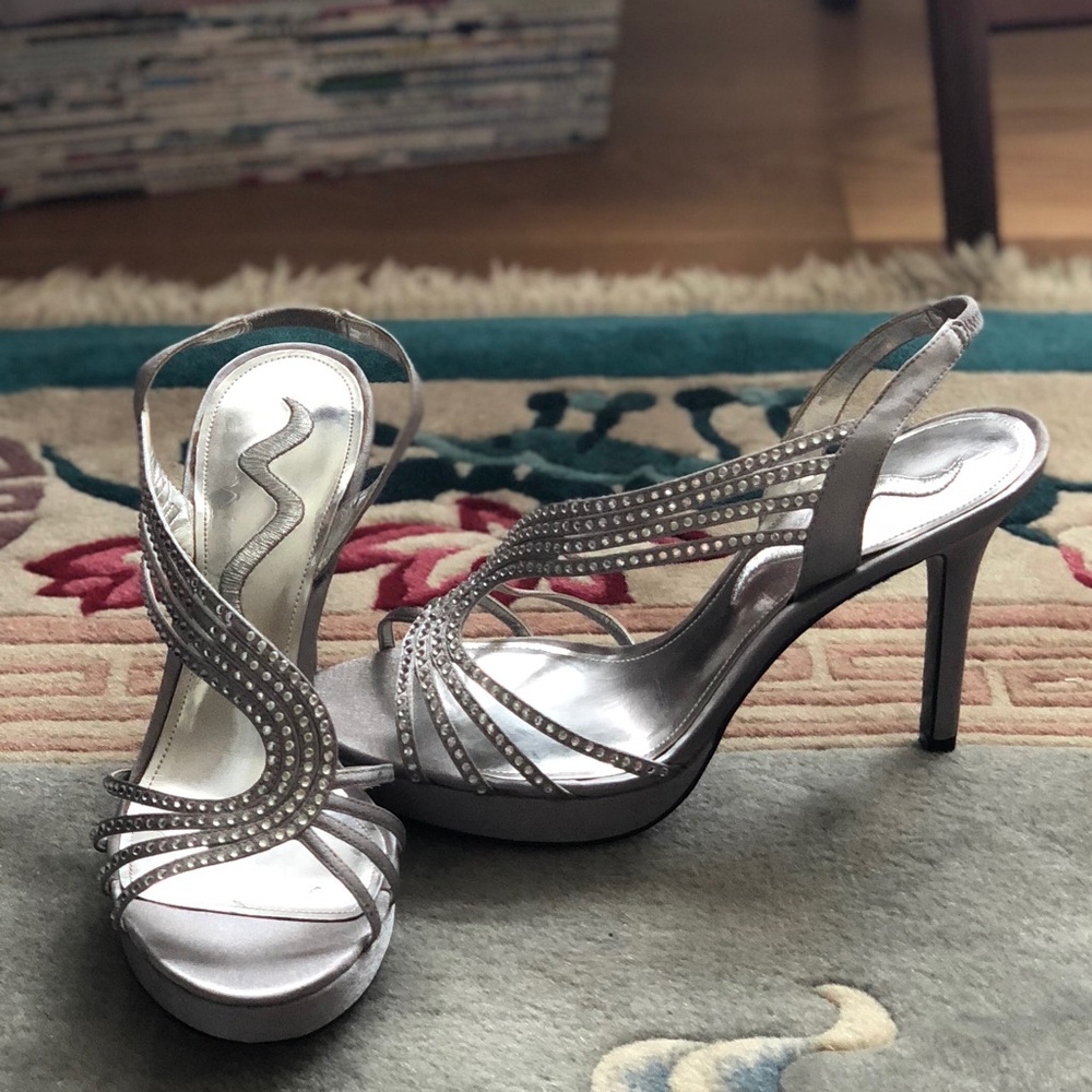 Silver Nina heels